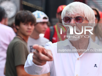 Bernie Ecclestone before qualifying ahead of the Formula 1 Italian Grand Prix at Autodromo Nazionale di Monza in Monza, Italy on August 31,...