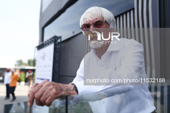 Bernie Ecclestone before qualifying ahead of the Formula 1 Italian Grand Prix at Autodromo Nazionale di Monza in Monza, Italy on August 31,...