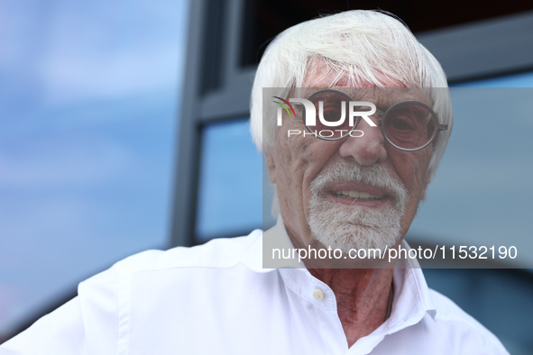 Bernie Ecclestone before qualifying ahead of the Formula 1 Italian Grand Prix at Autodromo Nazionale di Monza in Monza, Italy on August 31,...