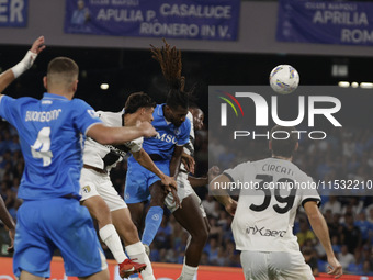 Frank Zambo Anguissa of Napoli scores their second goal during the Serie A soccer match between SSC Napoli and Parma Calcio at Stadio Marado...