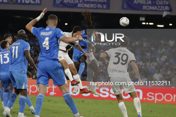 Frank Zambo Anguissa of Napoli scores their second goal during the Serie A soccer match between SSC Napoli and Parma Calcio at Stadio Marado...