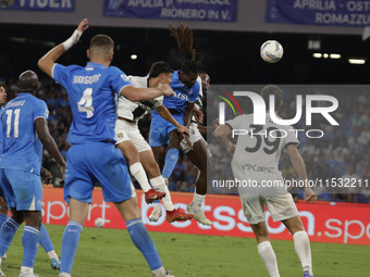 Frank Zambo Anguissa of Napoli scores their second goal during the Serie A soccer match between SSC Napoli and Parma Calcio at Stadio Marado...