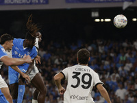 Frank Zambo Anguissa of Napoli scores their second goal during the Serie A soccer match between SSC Napoli and Parma Calcio at Stadio Marado...