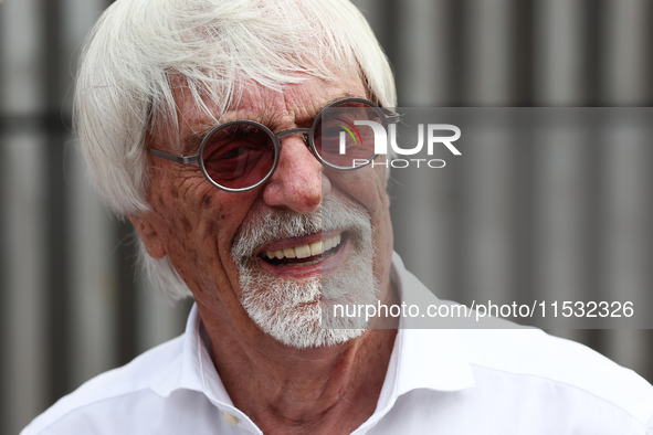 Bernie Ecclestone after qualifying ahead of the Formula 1 Italian Grand Prix at Autodromo Nazionale di Monza in Monza, Italy on August 31, 2...