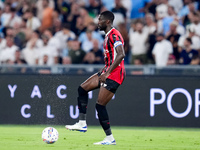 Fikayo Tomori of AC Milan during the Serie A Enilive match between SS Lazio and AC Milan at Stadio Olimpico on Aug 31, 2024 in Rome, Italy....