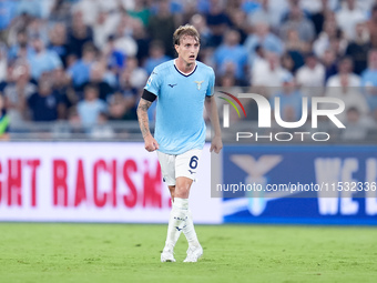 Nicolo' Rovella of SS Lazio looks on during the Serie A Enilive match between SS Lazio and AC Milan at Stadio Olimpico on Aug 31, 2024 in Ro...