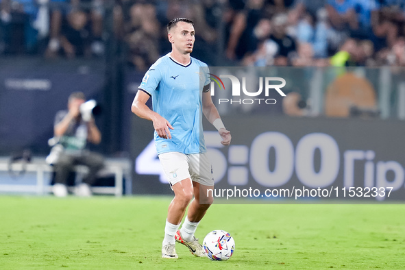 Gil Patric of SS Lazio looks on during the Serie A Enilive match between SS Lazio and AC Milan at Stadio Olimpico on Aug 31, 2024 in Rome, I...