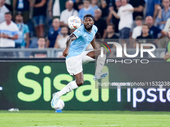 Nuno Tavares of SS Lazio controls the ball during the Serie A Enilive match between SS Lazio and AC Milan at Stadio Olimpico on Aug 31, 2024...