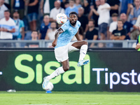 Nuno Tavares of SS Lazio controls the ball during the Serie A Enilive match between SS Lazio and AC Milan at Stadio Olimpico on Aug 31, 2024...