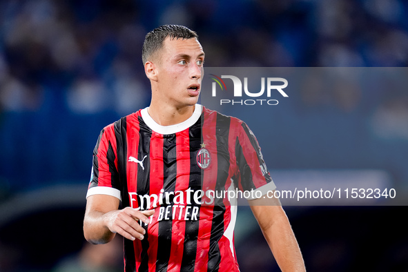 Filippo Terracciano of AC Milan looks on during the Serie A Enilive match between SS Lazio and AC Milan at Stadio Olimpico on Aug 31, 2024 i...