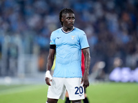 Loum Tchaouna of SS Lazio looks on during the Serie A Enilive match between SS Lazio and AC Milan at Stadio Olimpico on Aug 31, 2024 in Rome...