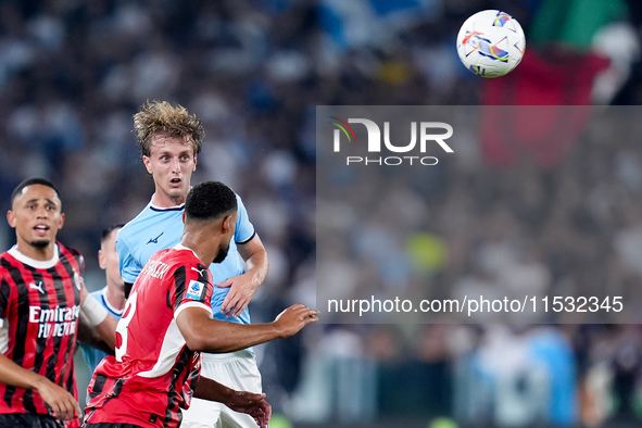 Nicolo' Rovella of SS Lazio during the Serie A Enilive match between SS Lazio and AC Milan at Stadio Olimpico on Aug 31, 2024 in Rome, Italy...