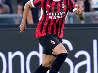 Noah Okafor of AC Milan during the Serie A Enilive match between SS Lazio and AC Milan at Stadio Olimpico on Aug 31, 2024 in Rome, Italy. (