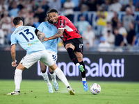 Noah Okafor of AC Milan during the Serie A Enilive match between SS Lazio and AC Milan at Stadio Olimpico on Aug 31, 2024 in Rome, Italy. (