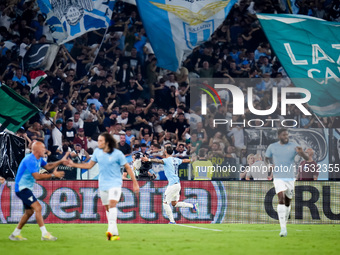 Taty Castellanos of SS Lazio celebrates after scoring first goal during the Serie A Enilive match between SS Lazio and AC Milan at Stadio Ol...