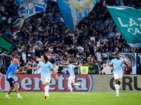 Taty Castellanos of SS Lazio celebrates after scoring first goal during the Serie A Enilive match between SS Lazio and AC Milan at Stadio Ol...