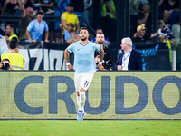 Taty Castellanos of SS Lazio celebrates after scoring first goal during the Serie A Enilive match between SS Lazio and AC Milan at Stadio Ol...