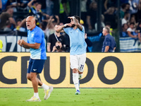 Taty Castellanos of SS Lazio celebrates after scoring first goal during the Serie A Enilive match between SS Lazio and AC Milan at Stadio Ol...