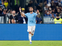 Taty Castellanos of SS Lazio celebrates after scoring first goal during the Serie A Enilive match between SS Lazio and AC Milan at Stadio Ol...