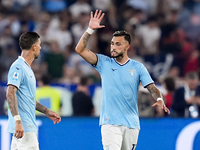 Taty Castellanos of SS Lazio celebrates after scoring first goal during the Serie A Enilive match between SS Lazio and AC Milan at Stadio Ol...