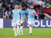 Taty Castellanos of SS Lazio celebrates after scoring first goal during the Serie A Enilive match between SS Lazio and AC Milan at Stadio Ol...