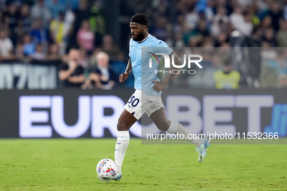 Nuno Tavares of SS Lazio during the Serie A Enilive match between SS Lazio and AC Milan at Stadio Olimpico on Aug 31, 2024 in Rome, Italy. 