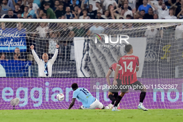 Boulaye Dia of SS Lazio scores second goal during the Serie A Enilive match between SS Lazio and AC Milan at Stadio Olimpico on Aug 31, 2024...