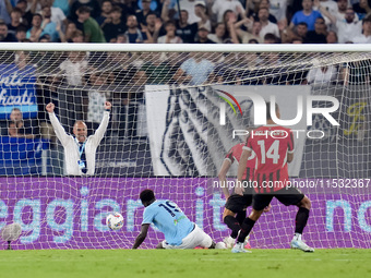 Boulaye Dia of SS Lazio scores second goal during the Serie A Enilive match between SS Lazio and AC Milan at Stadio Olimpico on Aug 31, 2024...