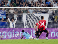 Boulaye Dia of SS Lazio scores second goal during the Serie A Enilive match between SS Lazio and AC Milan at Stadio Olimpico on Aug 31, 2024...