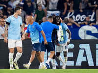 Boulaye Dia of SS Lazio celebrates after scoring second goal during the Serie A Enilive match between SS Lazio and AC Milan at Stadio Olimpi...