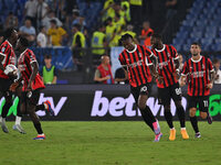 Rafael Leao of A.C. Milan celebrates after scoring the goal of 2-2 during the 3rd day of the Serie A Championship between S.S. Lazio and A.C...