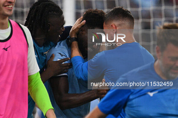 Boulaye Dia of S.S. Lazio celebrates after scoring the goal of 2-1 during the 3rd day of the Serie A Championship between S.S. Lazio and A.C...