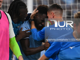 Boulaye Dia of S.S. Lazio celebrates after scoring the goal of 2-1 during the 3rd day of the Serie A Championship between S.S. Lazio and A.C...