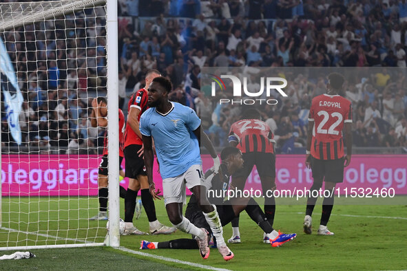 Boulaye Dia of S.S. Lazio celebrates after scoring the goal of 2-1 during the 3rd day of the Serie A Championship between S.S. Lazio and A.C...