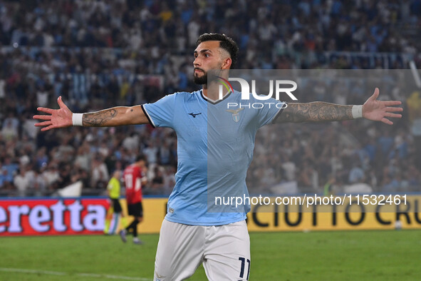 Valentin Castellanos of S.S. Lazio celebrates after scoring the goal to make it 1-1 during the 3rd day of the Serie A Championship between S...