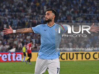 Valentin Castellanos of S.S. Lazio celebrates after scoring the goal to make it 1-1 during the 3rd day of the Serie A Championship between S...