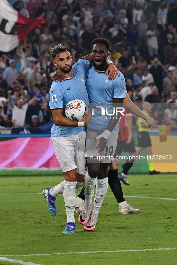 Valentin Castellanos of S.S. Lazio celebrates after scoring the goal to make it 1-1 during the 3rd day of the Serie A Championship between S...