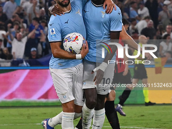 Valentin Castellanos of S.S. Lazio celebrates after scoring the goal to make it 1-1 during the 3rd day of the Serie A Championship between S...