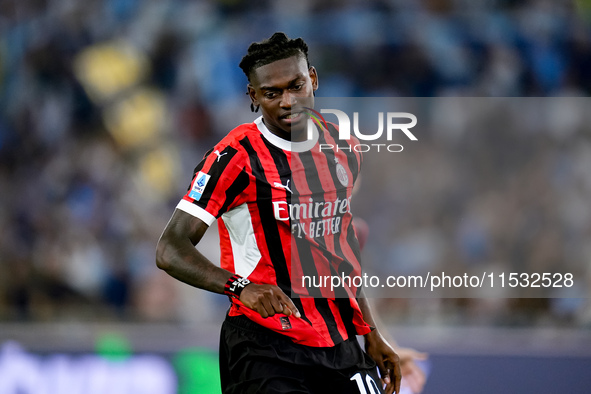 Rafael Leao of AC Milan doesn't celebrate after scoring second goal during the Serie A Enilive match between SS Lazio and AC Milan at Stadio...