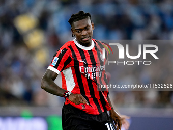 Rafael Leao of AC Milan doesn't celebrate after scoring second goal during the Serie A Enilive match between SS Lazio and AC Milan at Stadio...