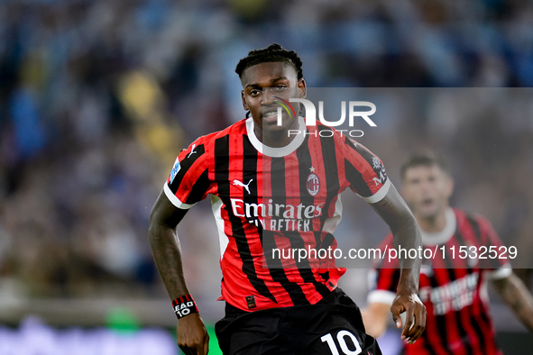 Rafael Leao of AC Milan doesn't celebrate after scoring second goal during the Serie A Enilive match between SS Lazio and AC Milan at Stadio...