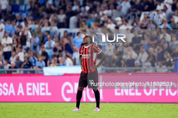 Rafael Leao of AC Milan doesn't celebrate after scoring second goal during the Serie A Enilive match between SS Lazio and AC Milan at Stadio...