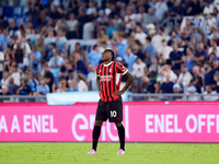 Rafael Leao of AC Milan doesn't celebrate after scoring second goal during the Serie A Enilive match between SS Lazio and AC Milan at Stadio...