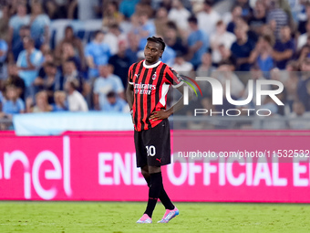 Rafael Leao of AC Milan doesn't celebrate after scoring second goal during the Serie A Enilive match between SS Lazio and AC Milan at Stadio...