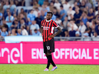 Rafael Leao of AC Milan doesn't celebrate after scoring second goal during the Serie A Enilive match between SS Lazio and AC Milan at Stadio...