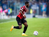 Yunus Musah of AC Milan during the Serie A Enilive match between SS Lazio and AC Milan at Stadio Olimpico on Aug 31, 2024 in Rome, Italy. (