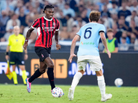 Rafael Leao of AC Milan during the Serie A Enilive match between SS Lazio and AC Milan at Stadio Olimpico on Aug 31, 2024 in Rome, Italy. (