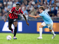 Rafael Leao of AC Milan during the Serie A Enilive match between SS Lazio and AC Milan at Stadio Olimpico on Aug 31, 2024 in Rome, Italy. (