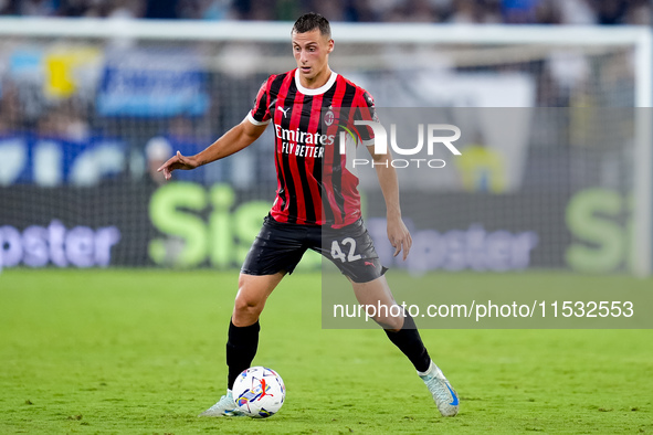 Filippo Terracciano of AC Milan during the Serie A Enilive match between SS Lazio and AC Milan at Stadio Olimpico on Aug 31, 2024 in Rome, I...