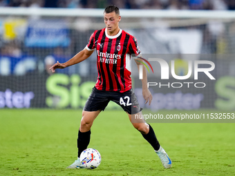 Filippo Terracciano of AC Milan during the Serie A Enilive match between SS Lazio and AC Milan at Stadio Olimpico on Aug 31, 2024 in Rome, I...